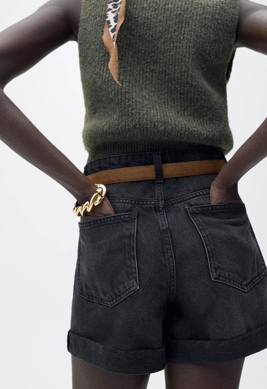MANGO - Shorts Mom80 - Open Gray