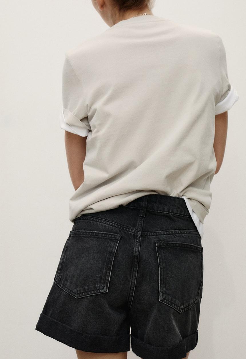 MANGO - Shorts Mom80 - Open Gray