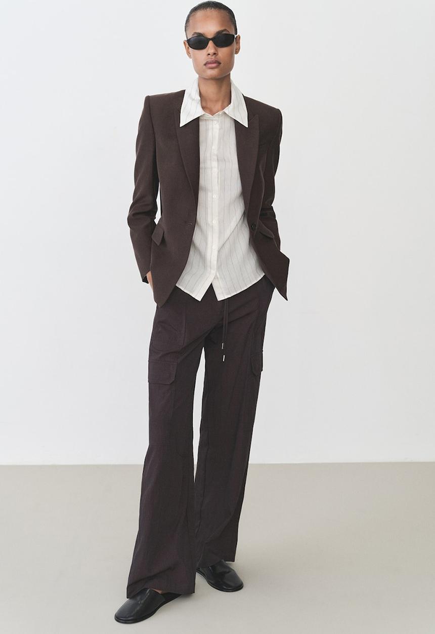 MANGO - Trousers Wolly - Charcoal