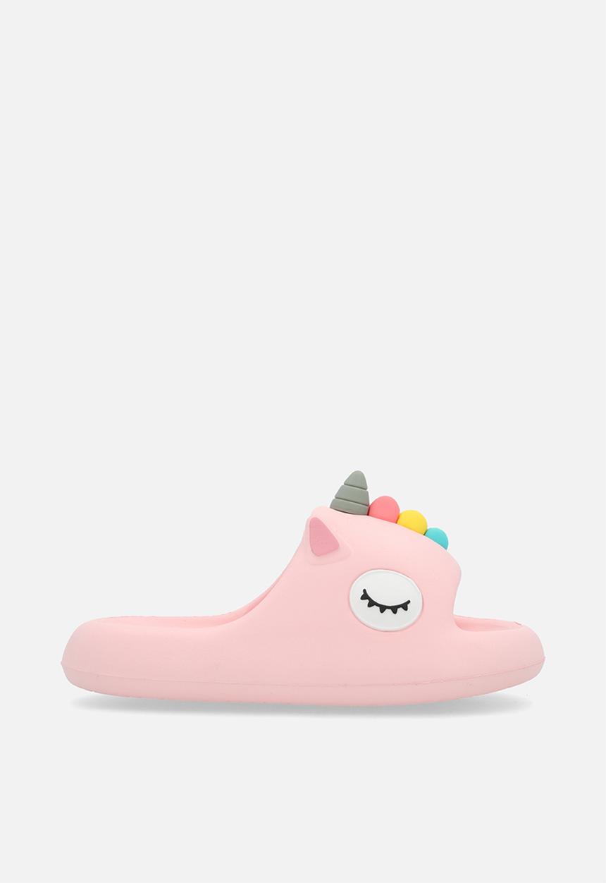 Pop Candy - Sleeping dino slip ons - pink/multi