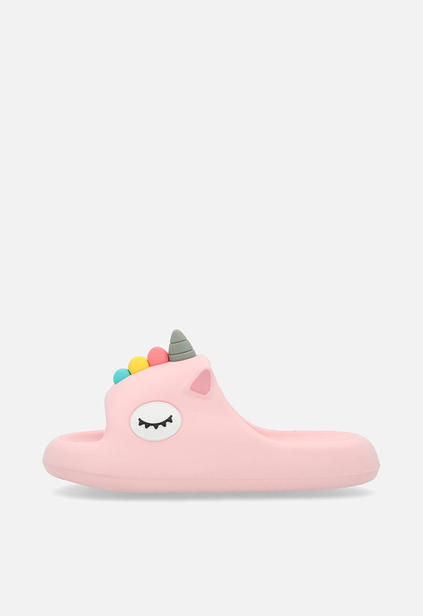 Pop Candy - Sleeping dino slip ons - pink/multi