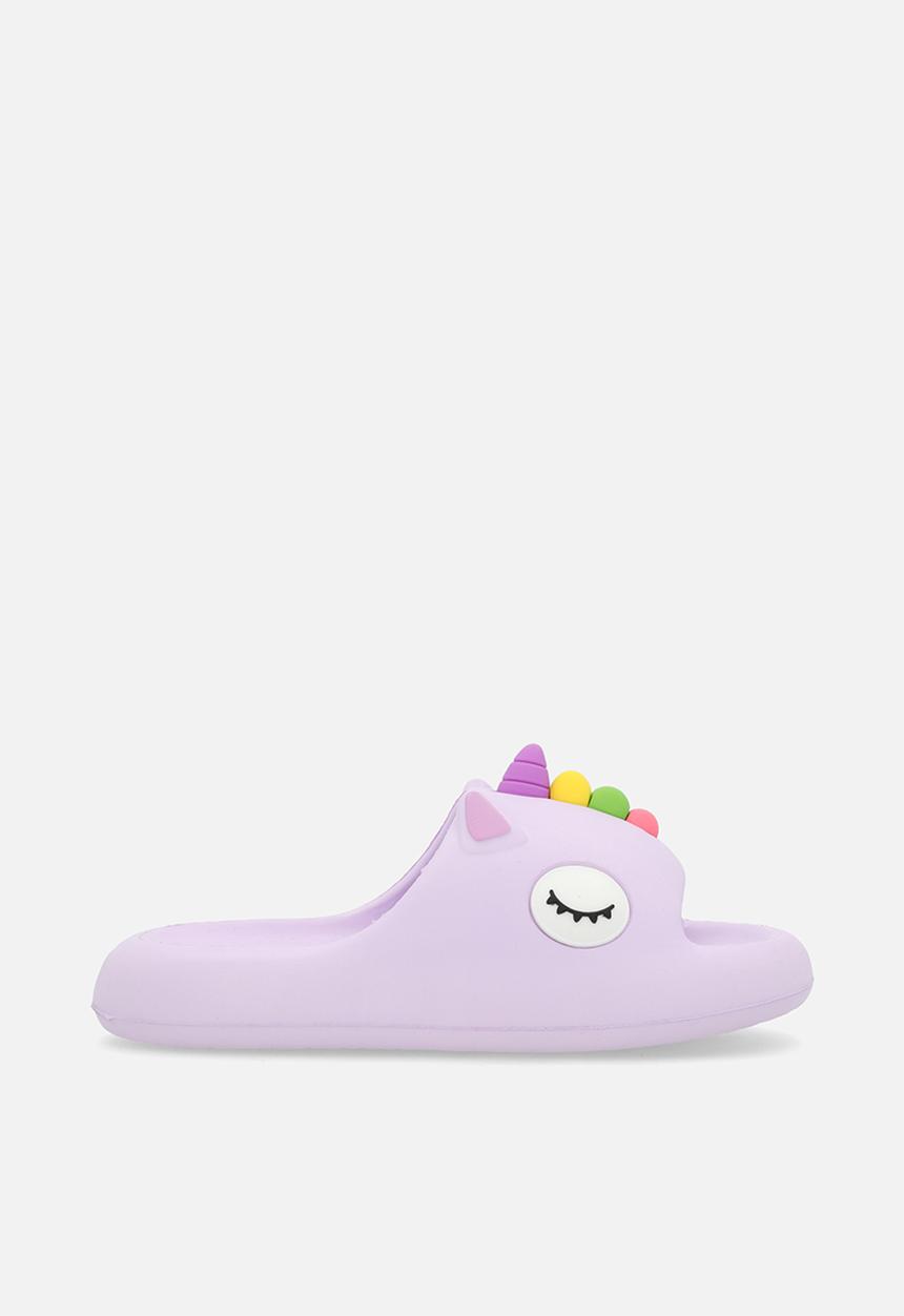 Pop Candy - Sleeping dino slip ons - lilac/multi