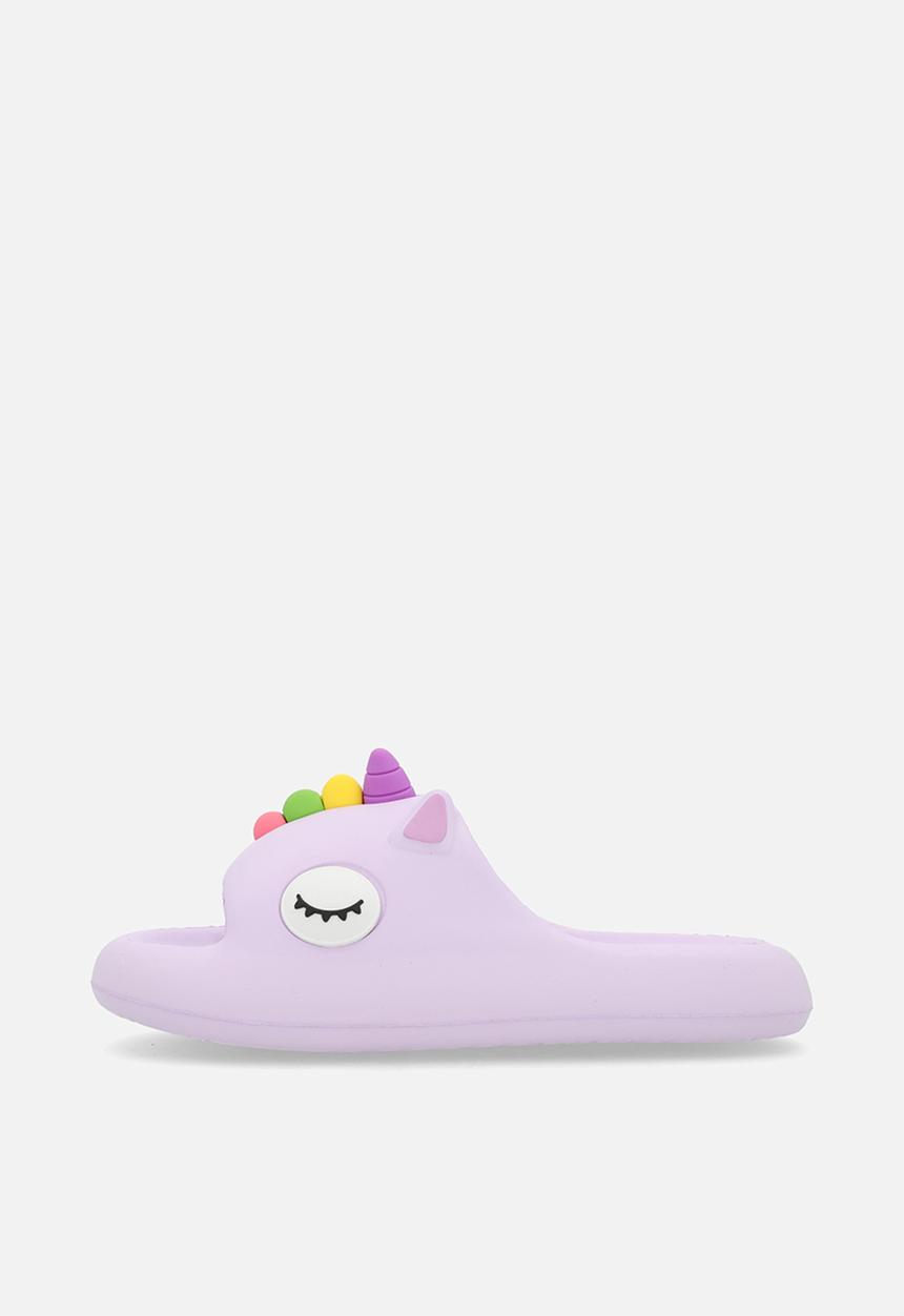 Pop Candy - Sleeping dino slip ons - lilac/multi