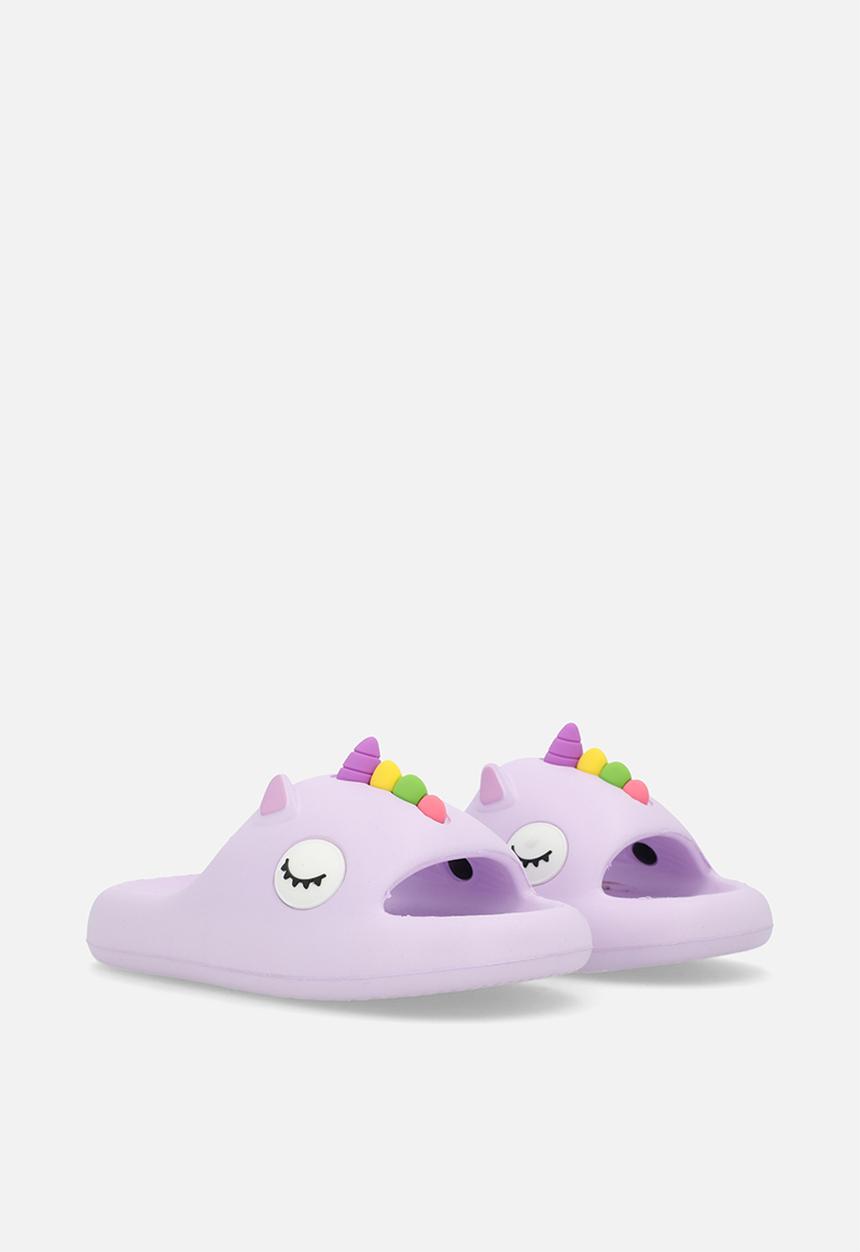 Pop Candy - Sleeping dino slip ons - lilac/multi