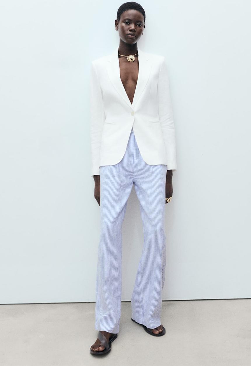 MANGO - Trousers Maneli - Medium Blue