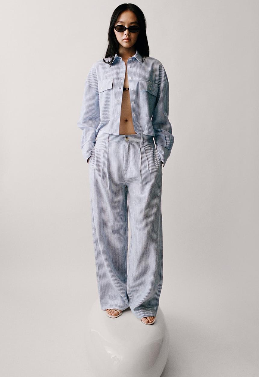 MANGO - Trousers Maneli - Medium Blue