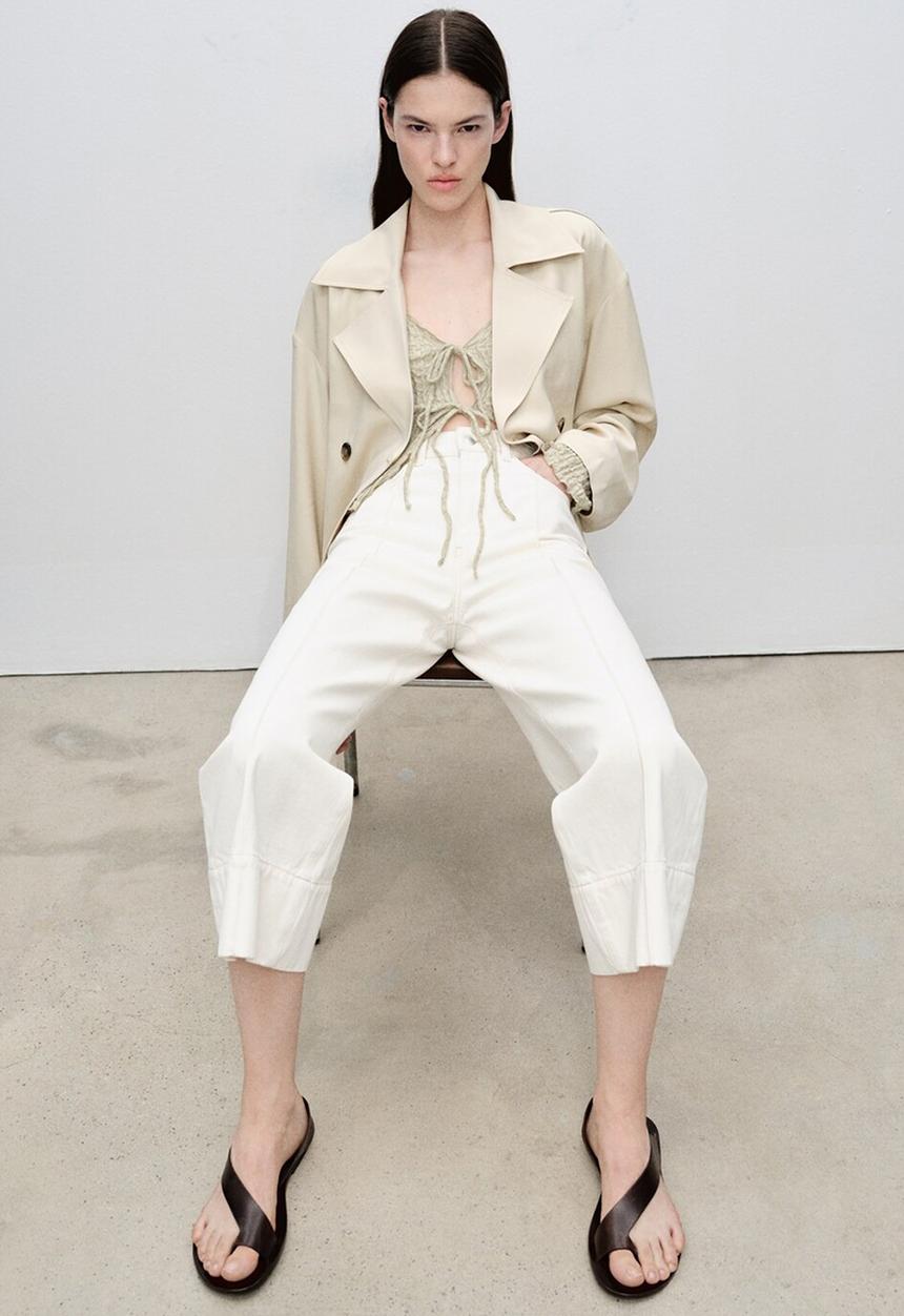 MANGO - Jeans Tessa - Light Beige