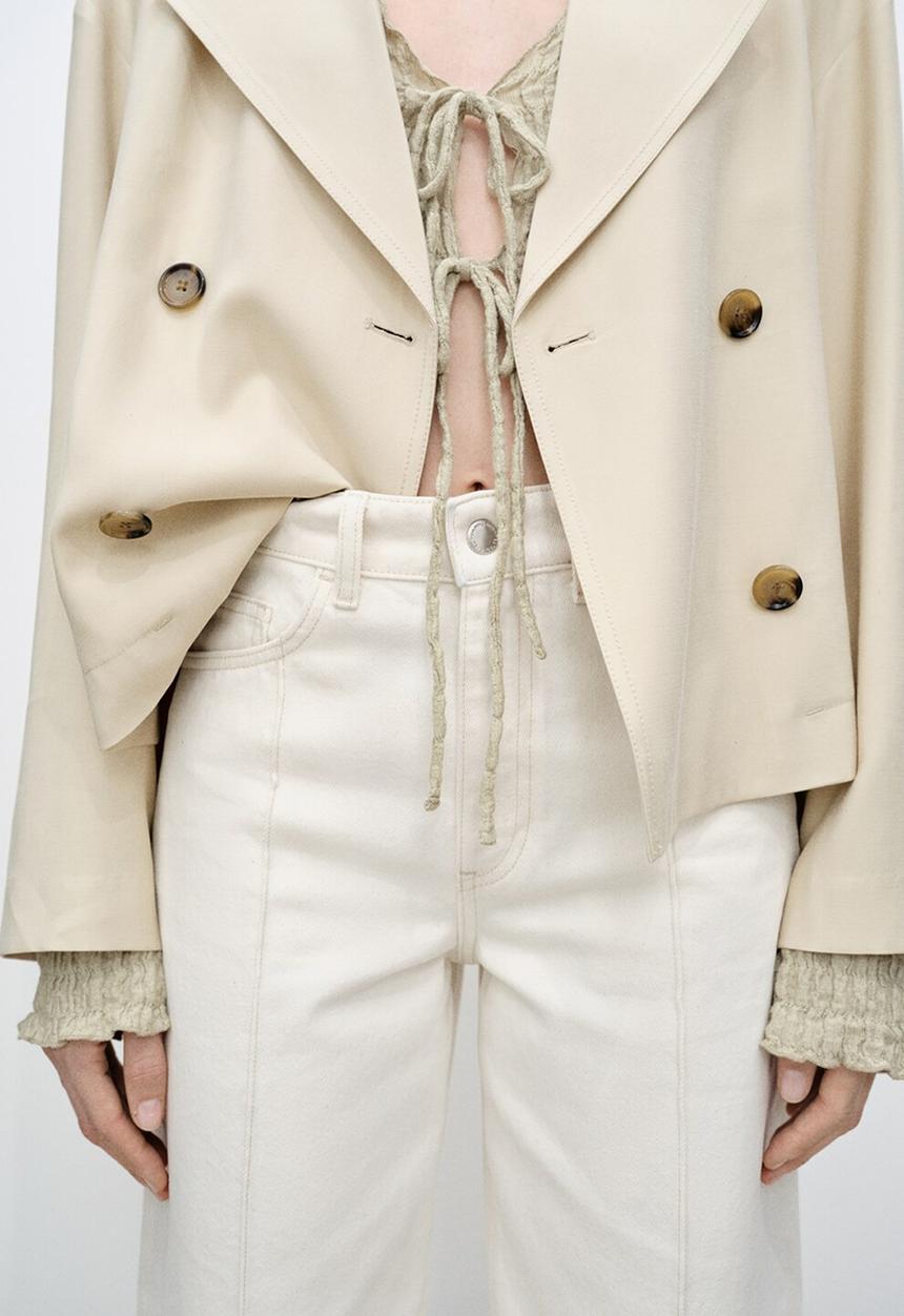 MANGO - Jeans Tessa - Light Beige