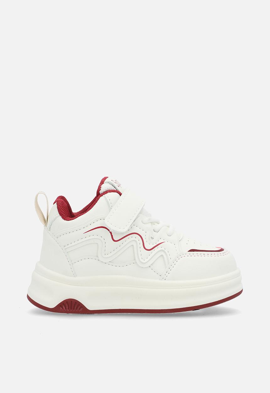 Pop Candy - Adjustable strap sneaker - whilte/maroon 