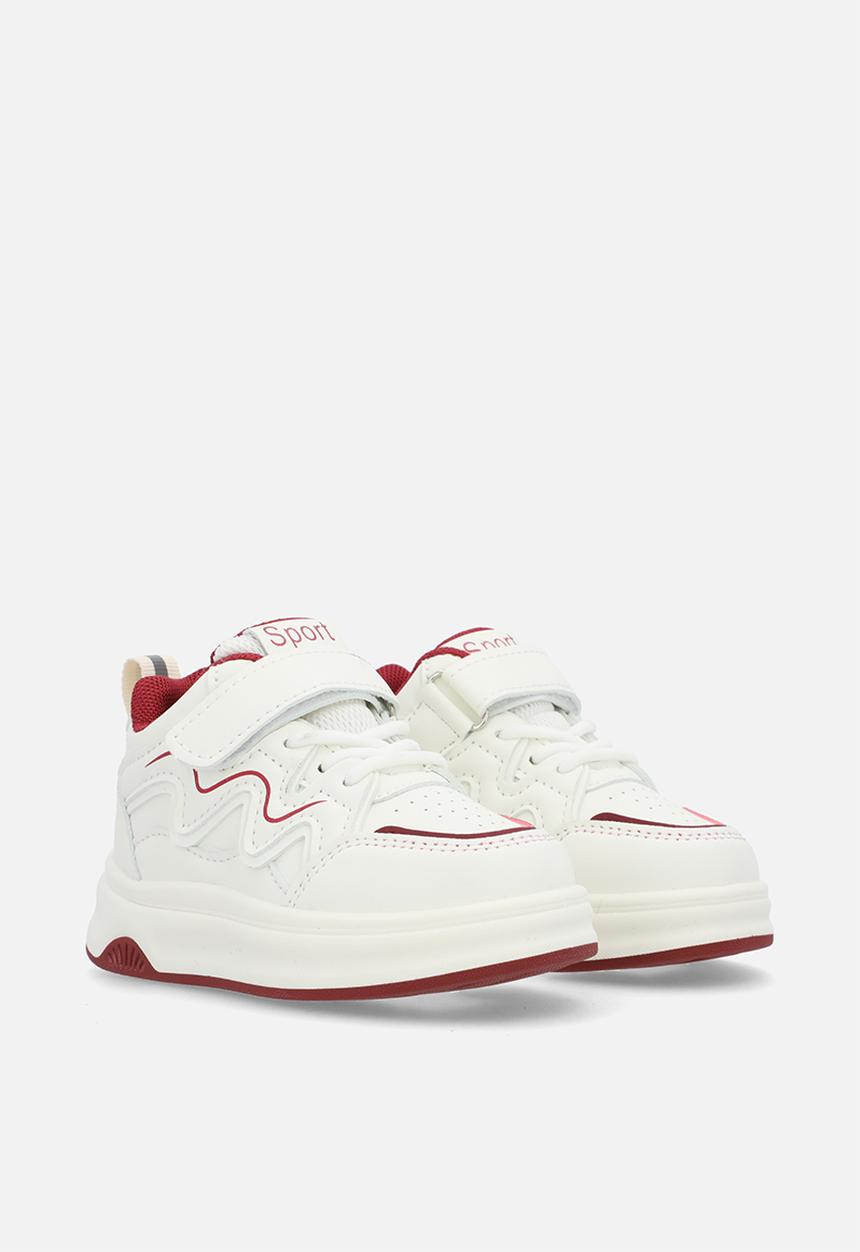 Pop Candy - Adjustable strap sneaker - whilte/maroon 
