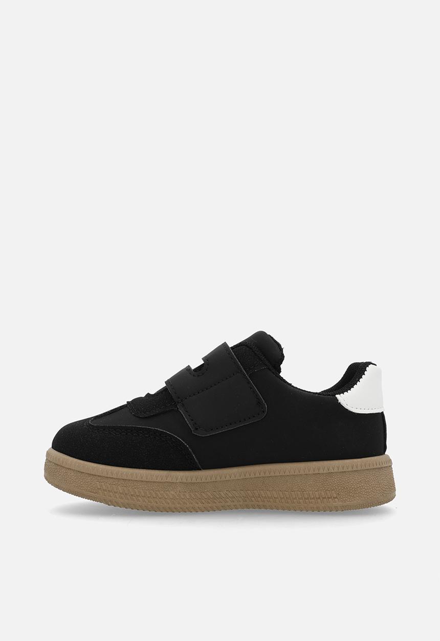Pop Candy - Adjustable strap fastener sneakers-black & white