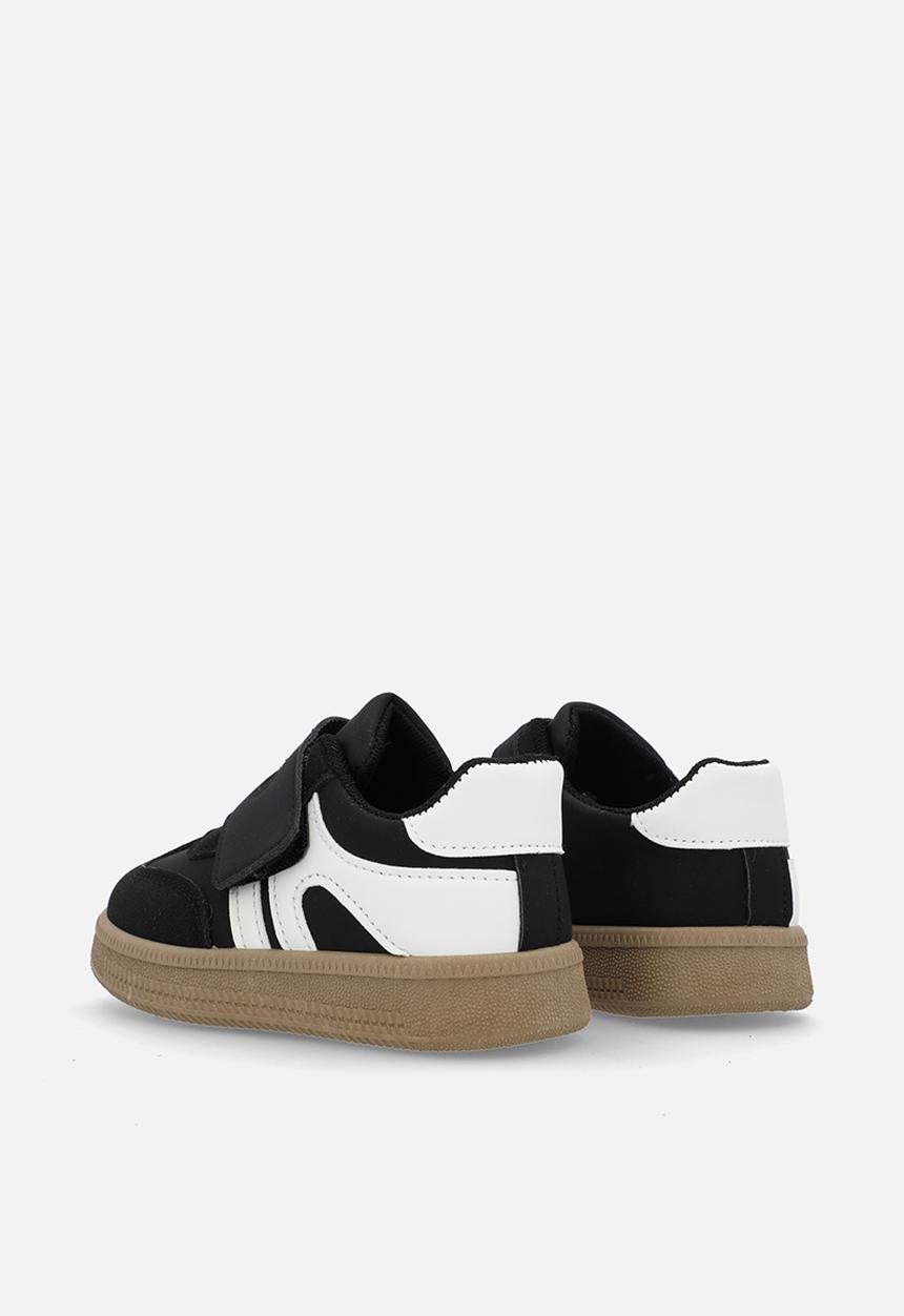 Pop Candy - Adjustable strap fastener sneakers-black & white