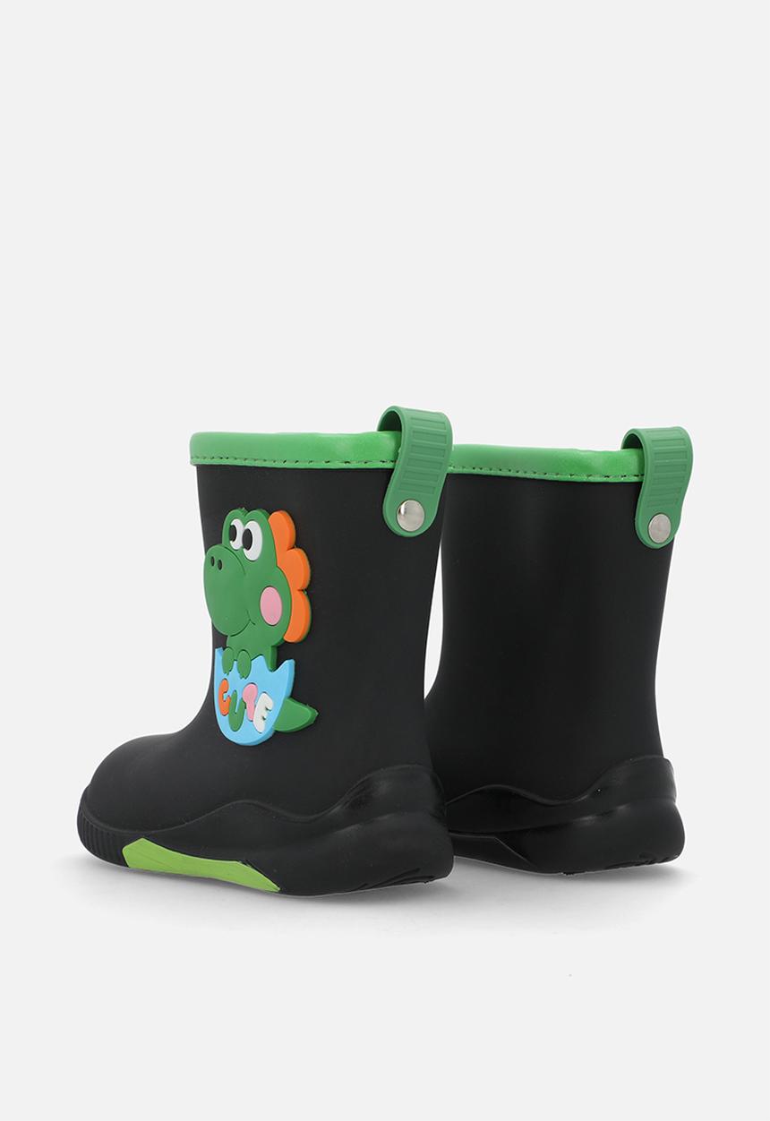 Pop Candy - Dino rainboot - black