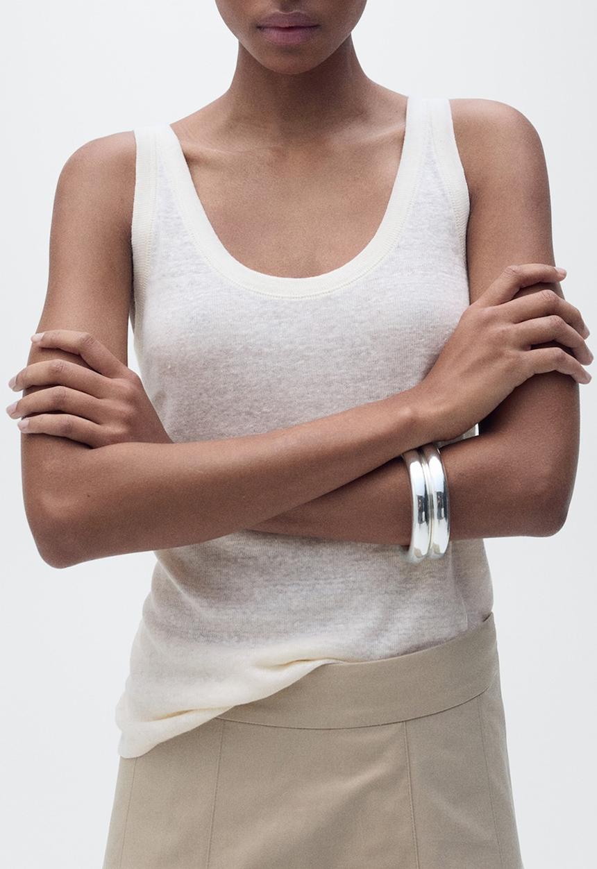 MANGO - Top Lini - Light Beige