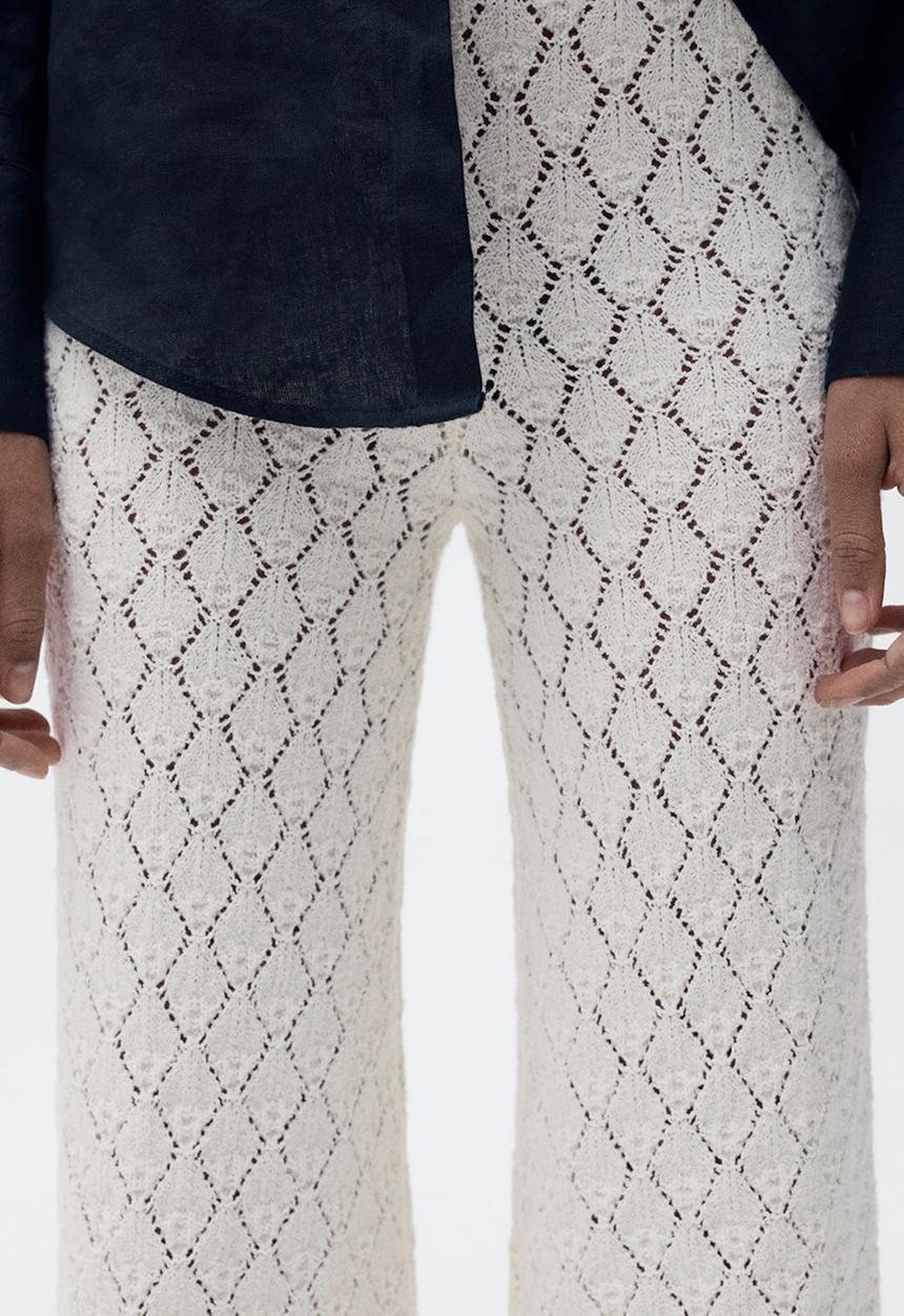 MANGO - Trousers Sito - Light Beige