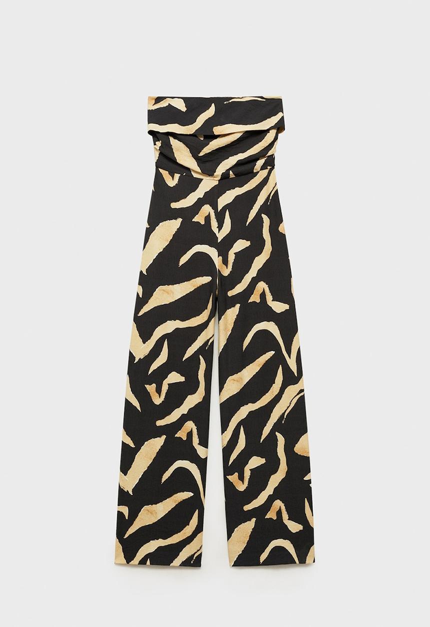 MANGO - Jumpsuit Plumas - Black