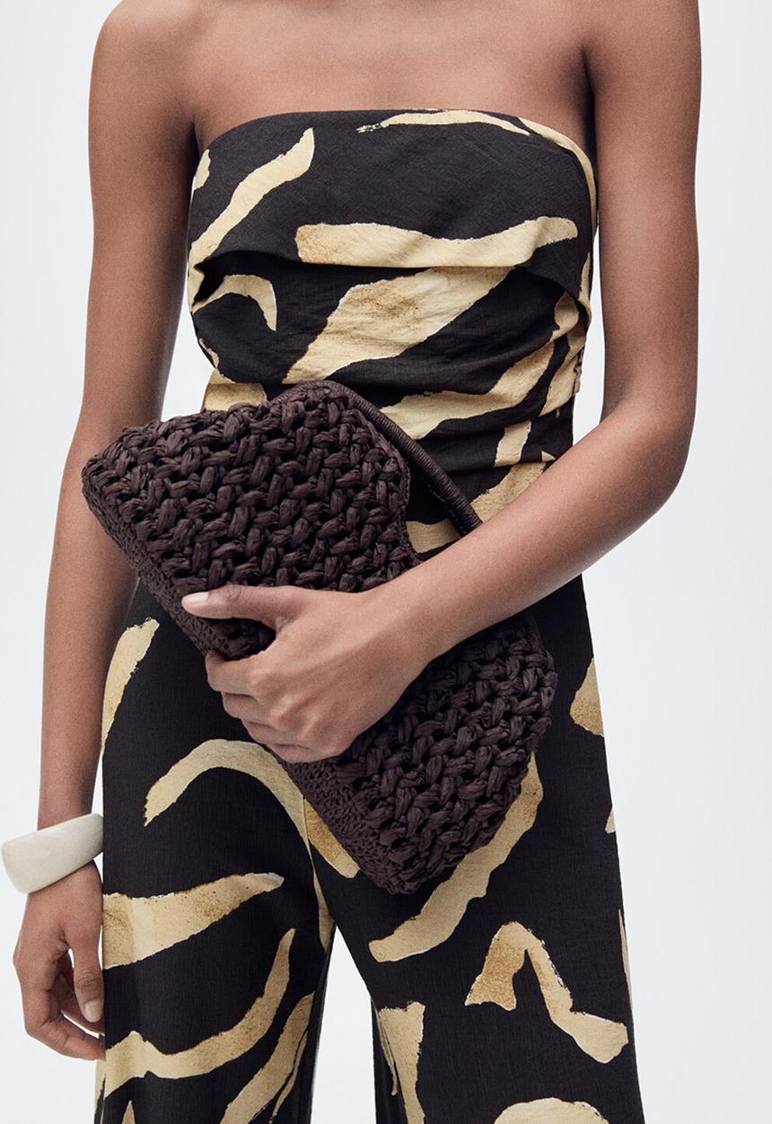MANGO - Jumpsuit Plumas - Black