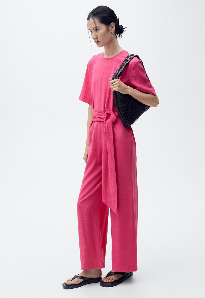 MANGO - Jumpsuit Japo - Bright Pink