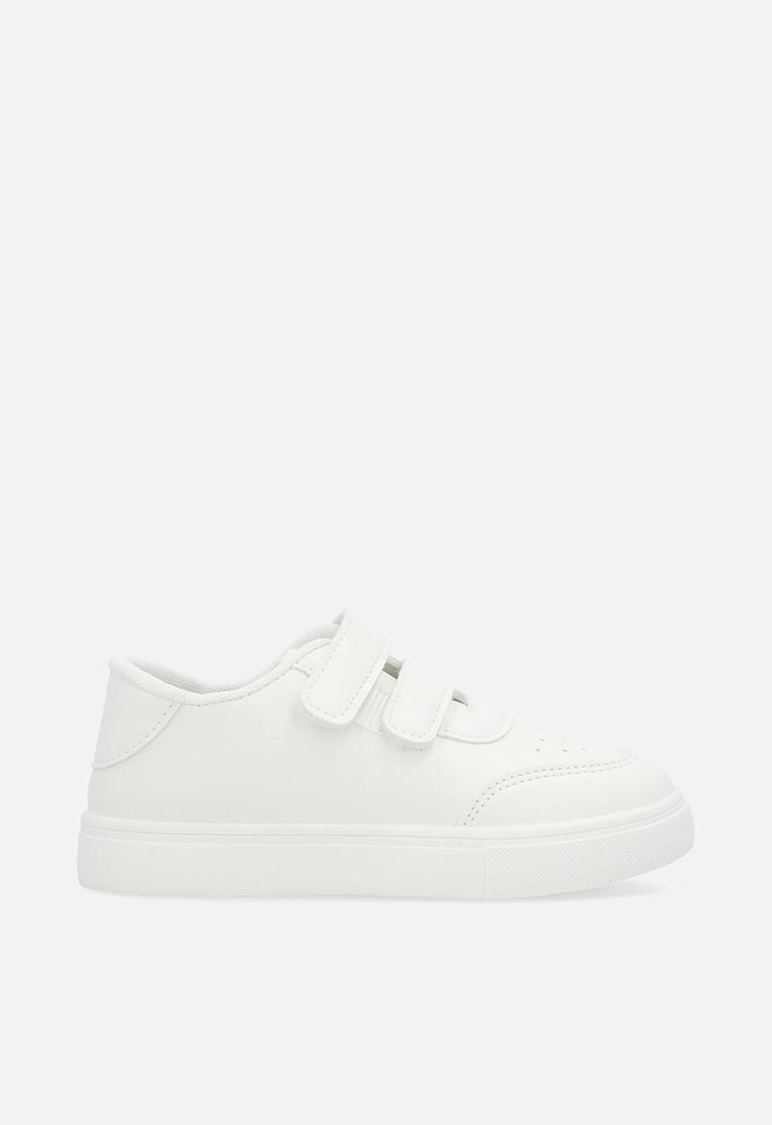 Pop Candy - Twin adjustable strap fastener sneakers - white