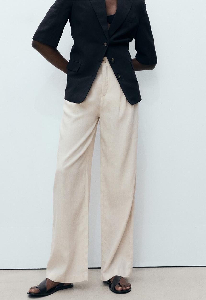 MANGO - Trousers Maneli - Light Pastel Gray