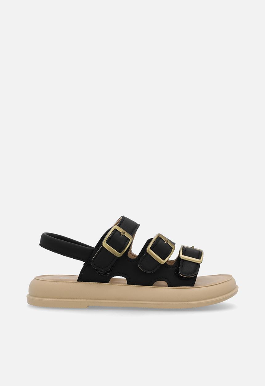 Pop Candy - Twin strap buckle sandal - black