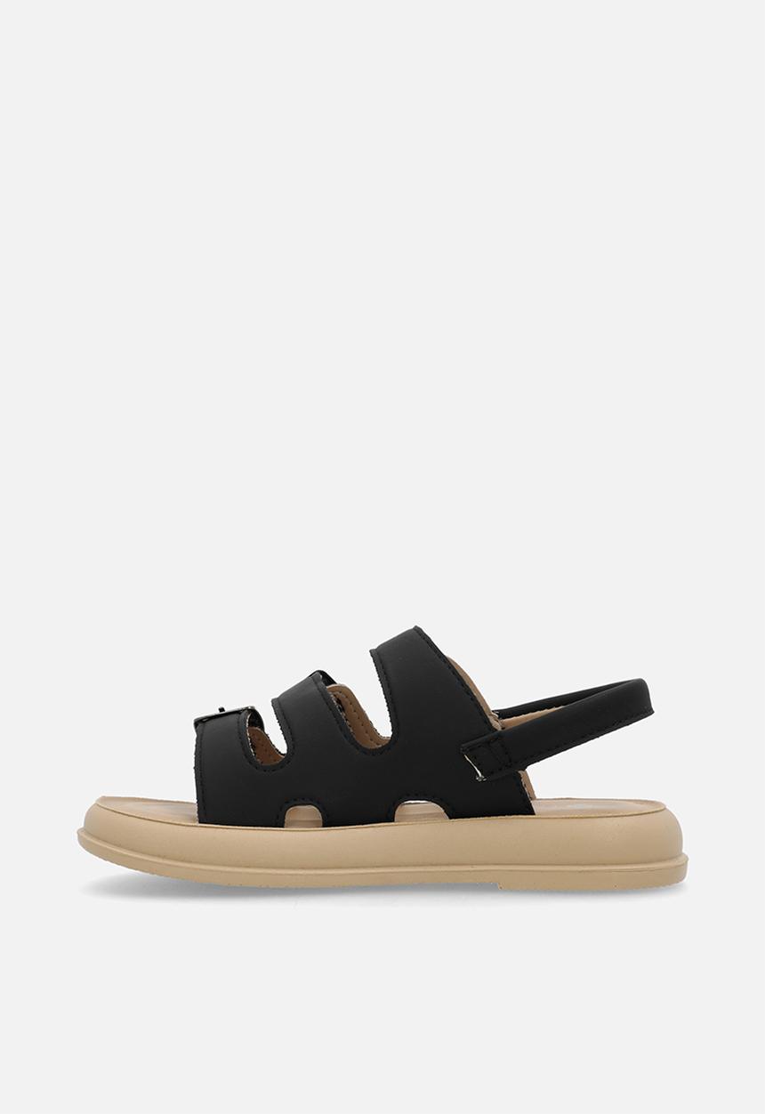 Pop Candy - Twin strap buckle sandal - black