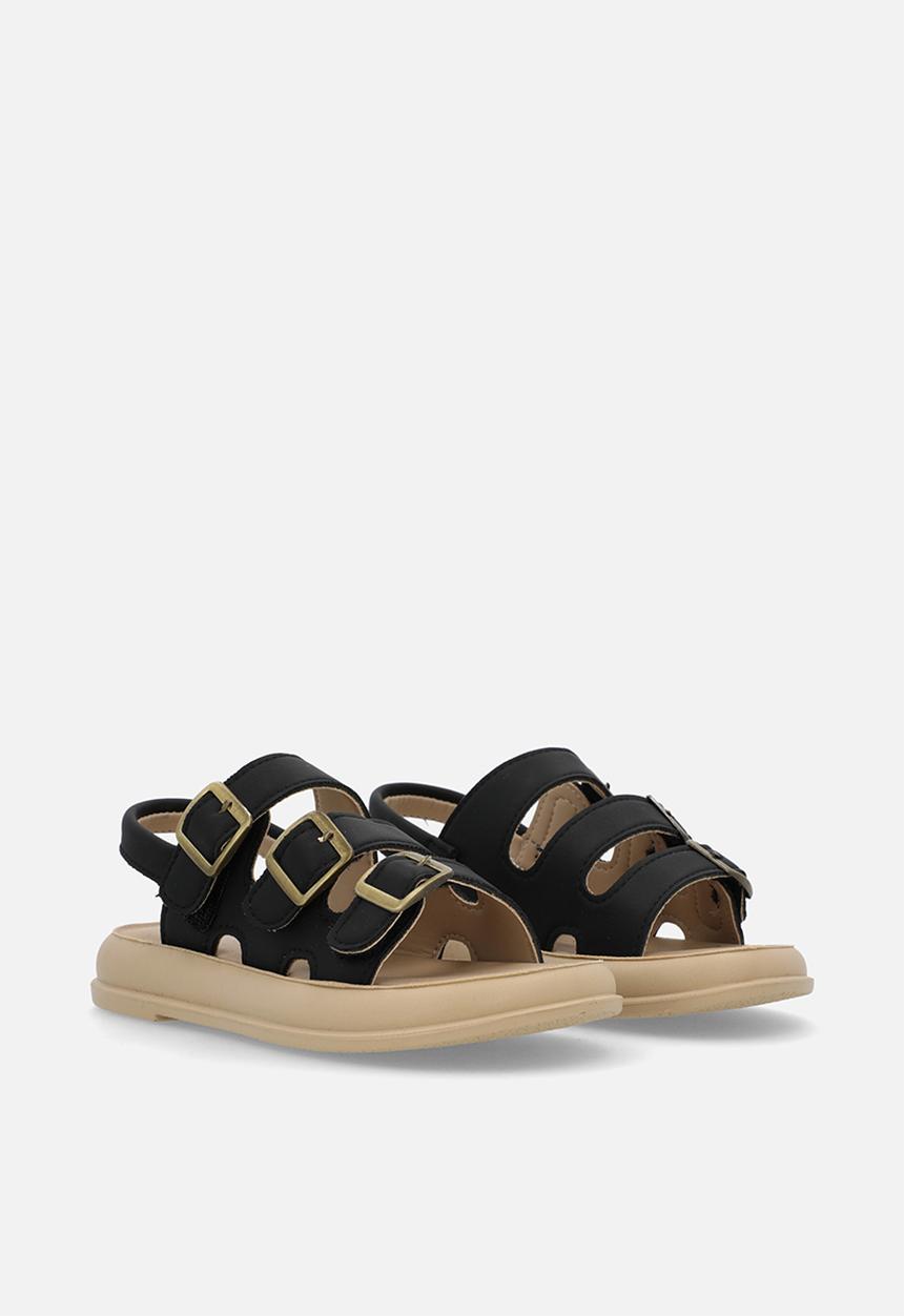 Pop Candy - Twin strap buckle sandal - black