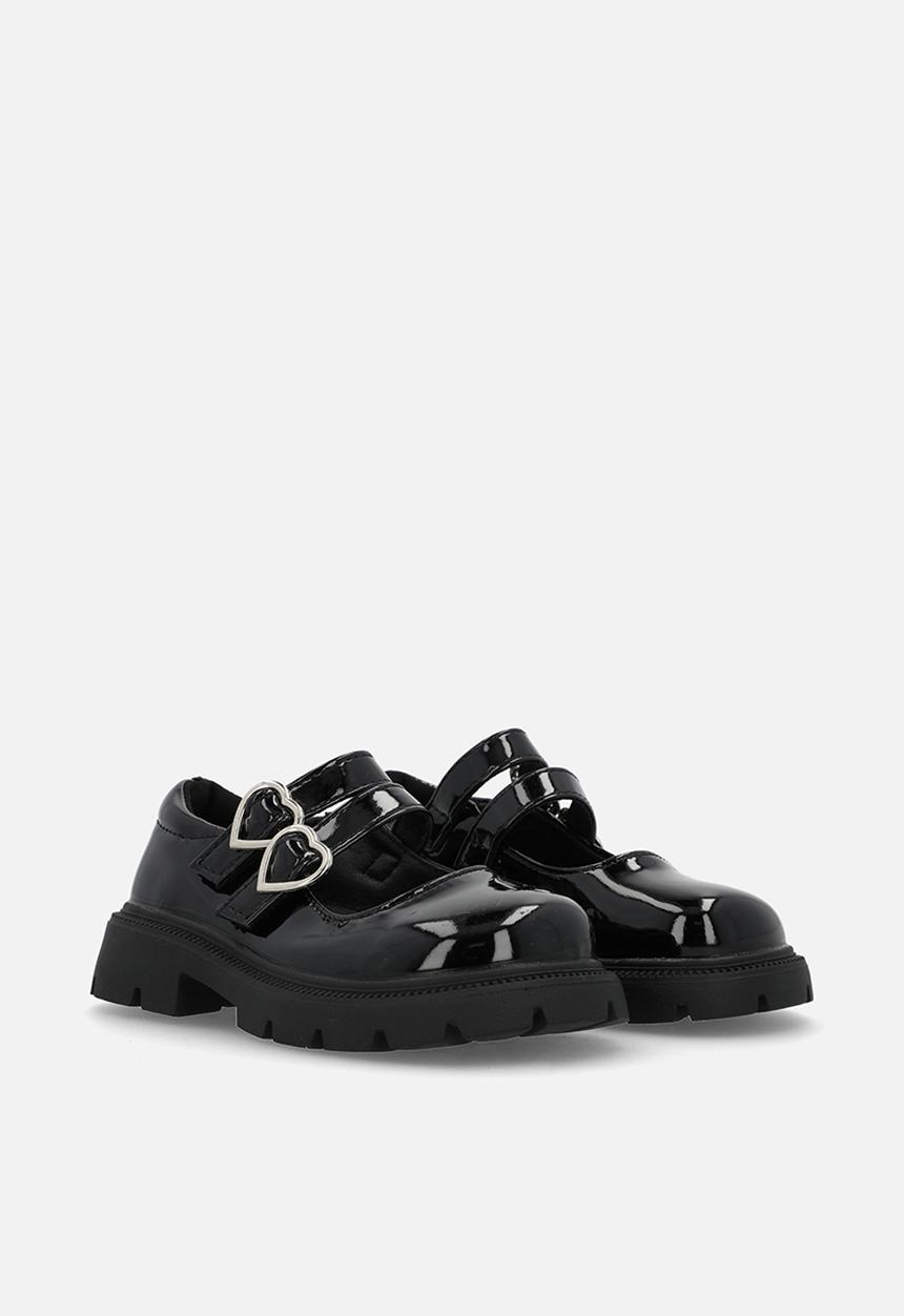 Pop Candy - Twin strap mary jane -black