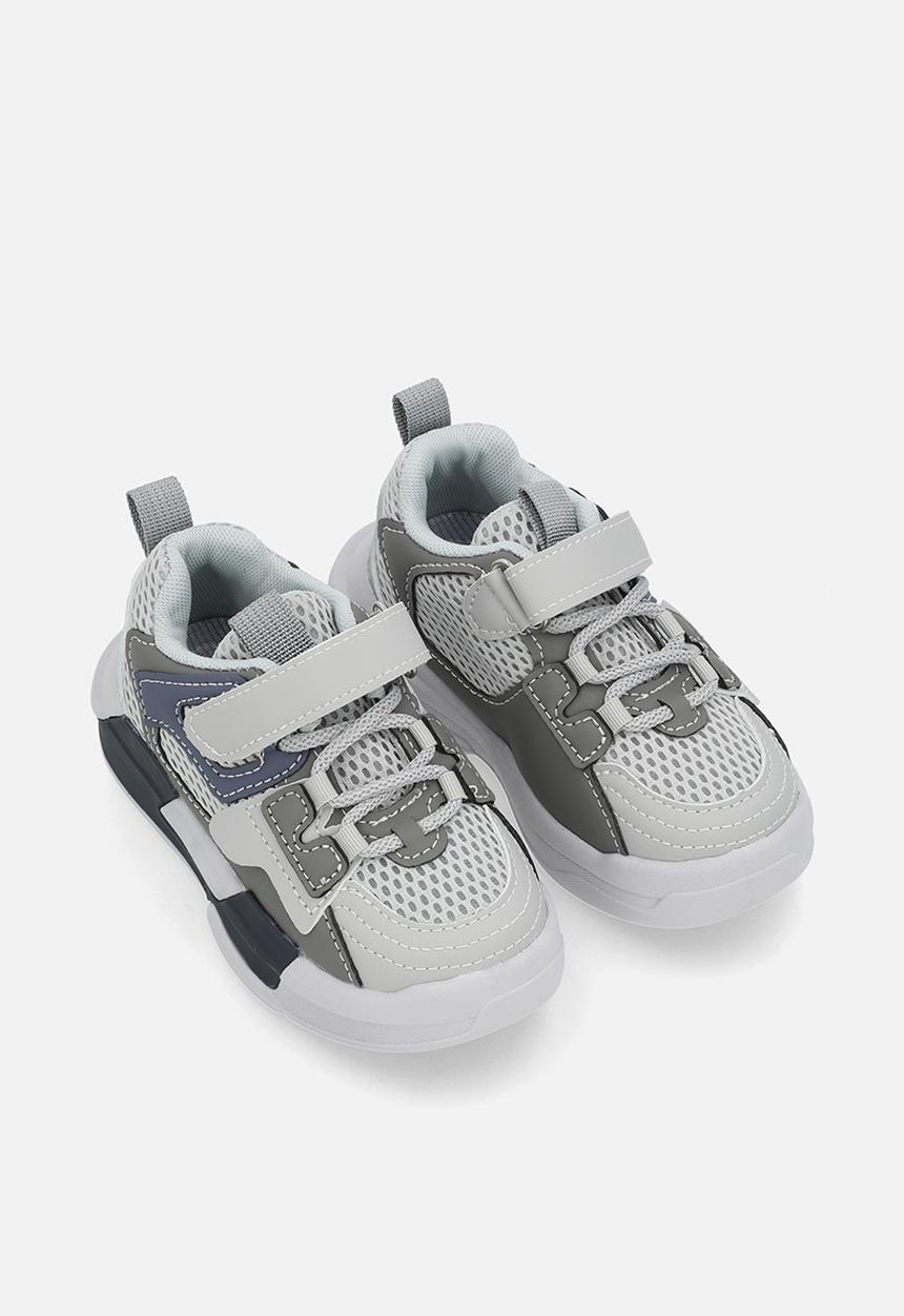Pop Candy - Lace & adjustable fastener sneakers - grey