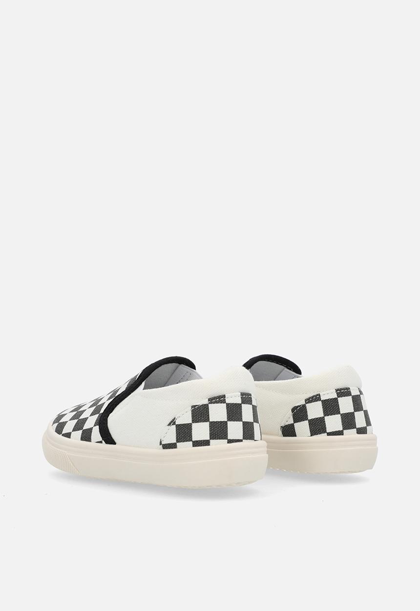 Pop Candy - Checker board slip on sneakers-black & white