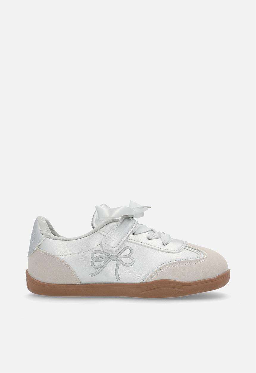 Pop Candy - Lace & adjustable strap fastener sneaker-silver