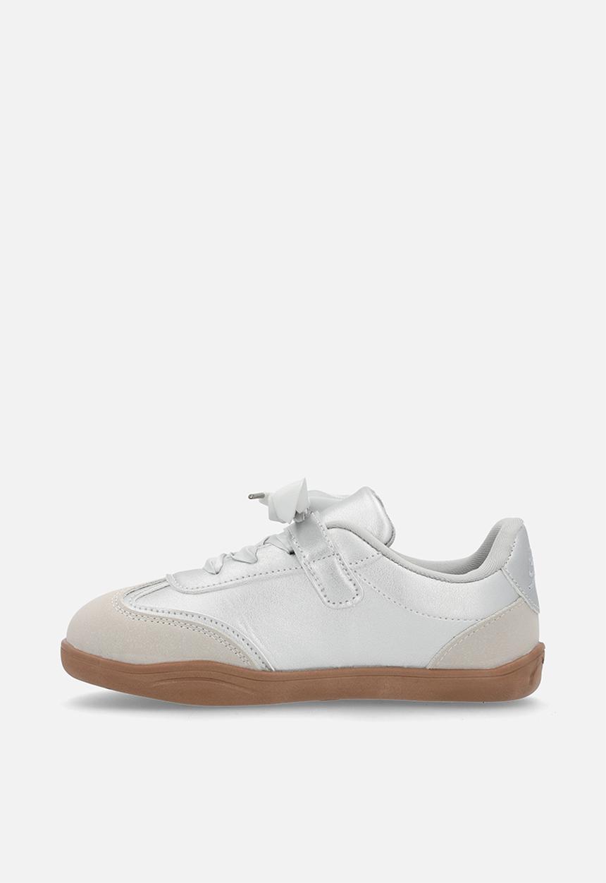 Pop Candy - Lace & adjustable strap fastener sneaker-silver