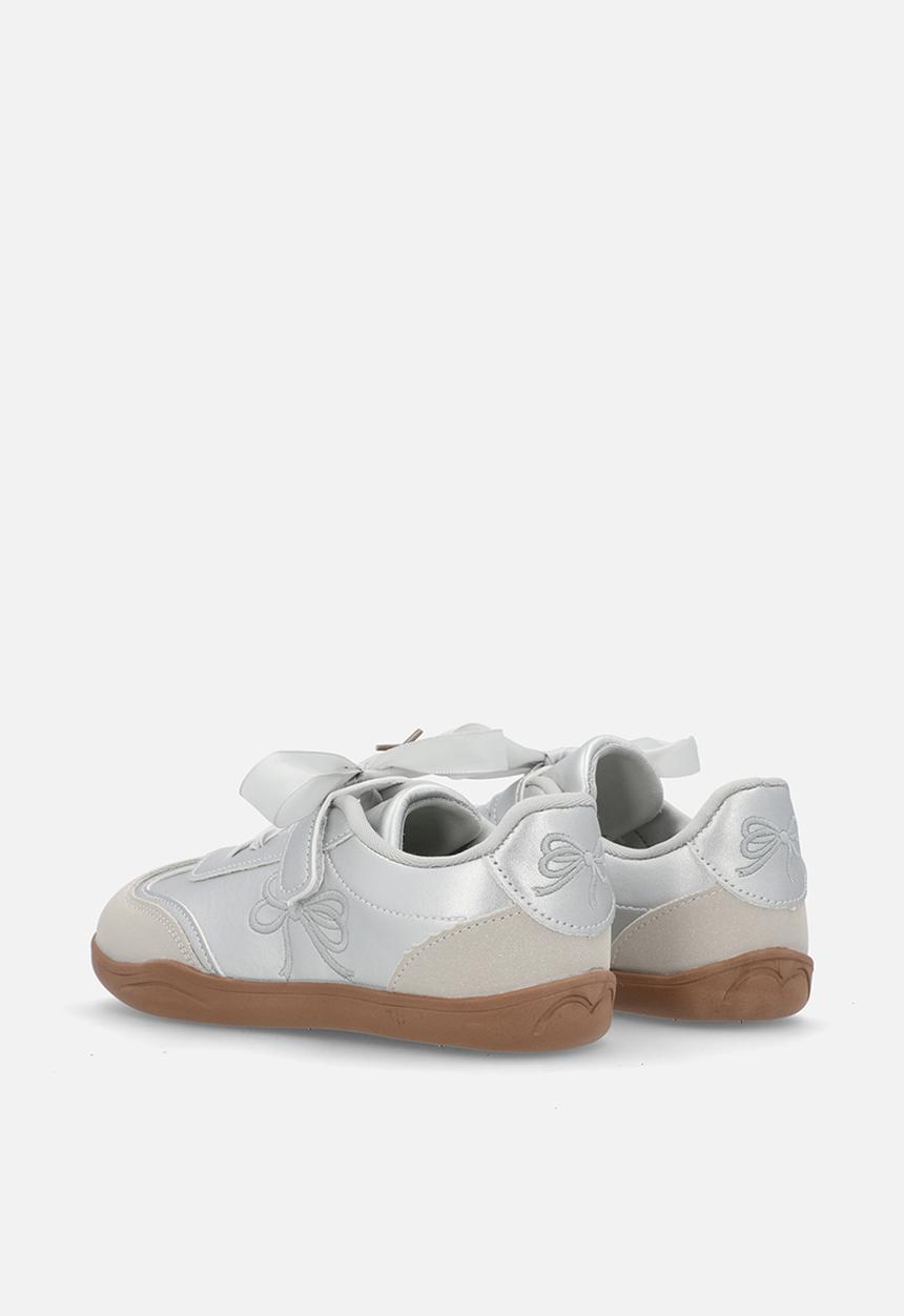 Pop Candy - Lace & adjustable strap fastener sneaker-silver