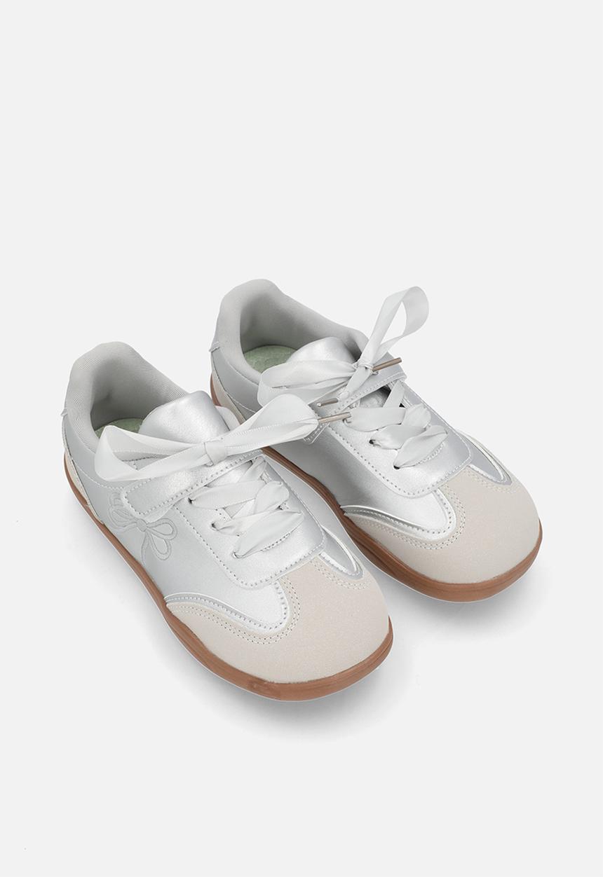 Pop Candy - Lace & adjustable strap fastener sneaker-silver