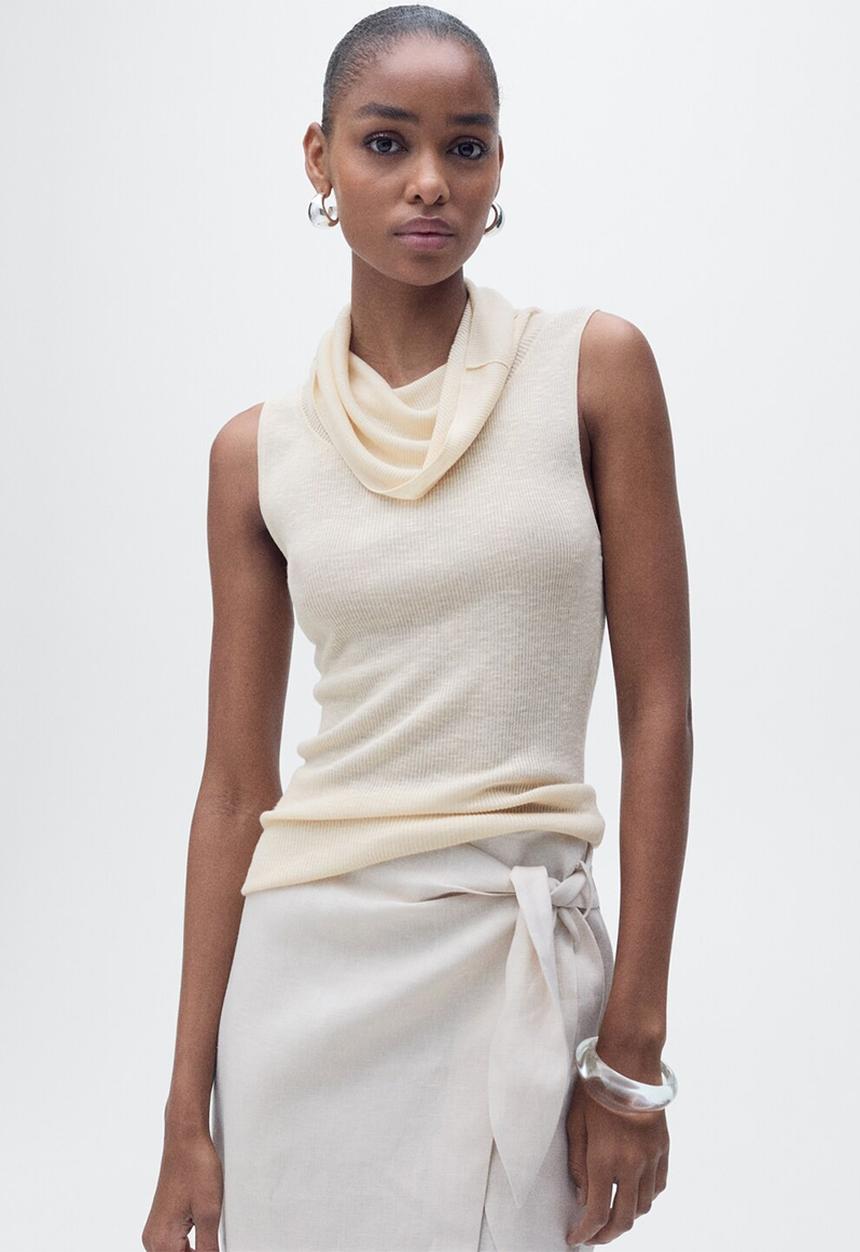 MANGO - Top Narciso - Light Pastel Gray