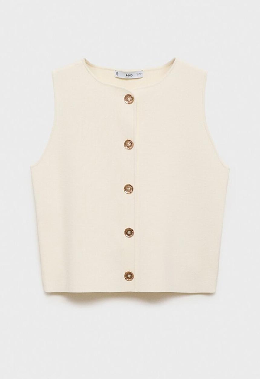 MANGO - Vest Pinipon - Light Beige