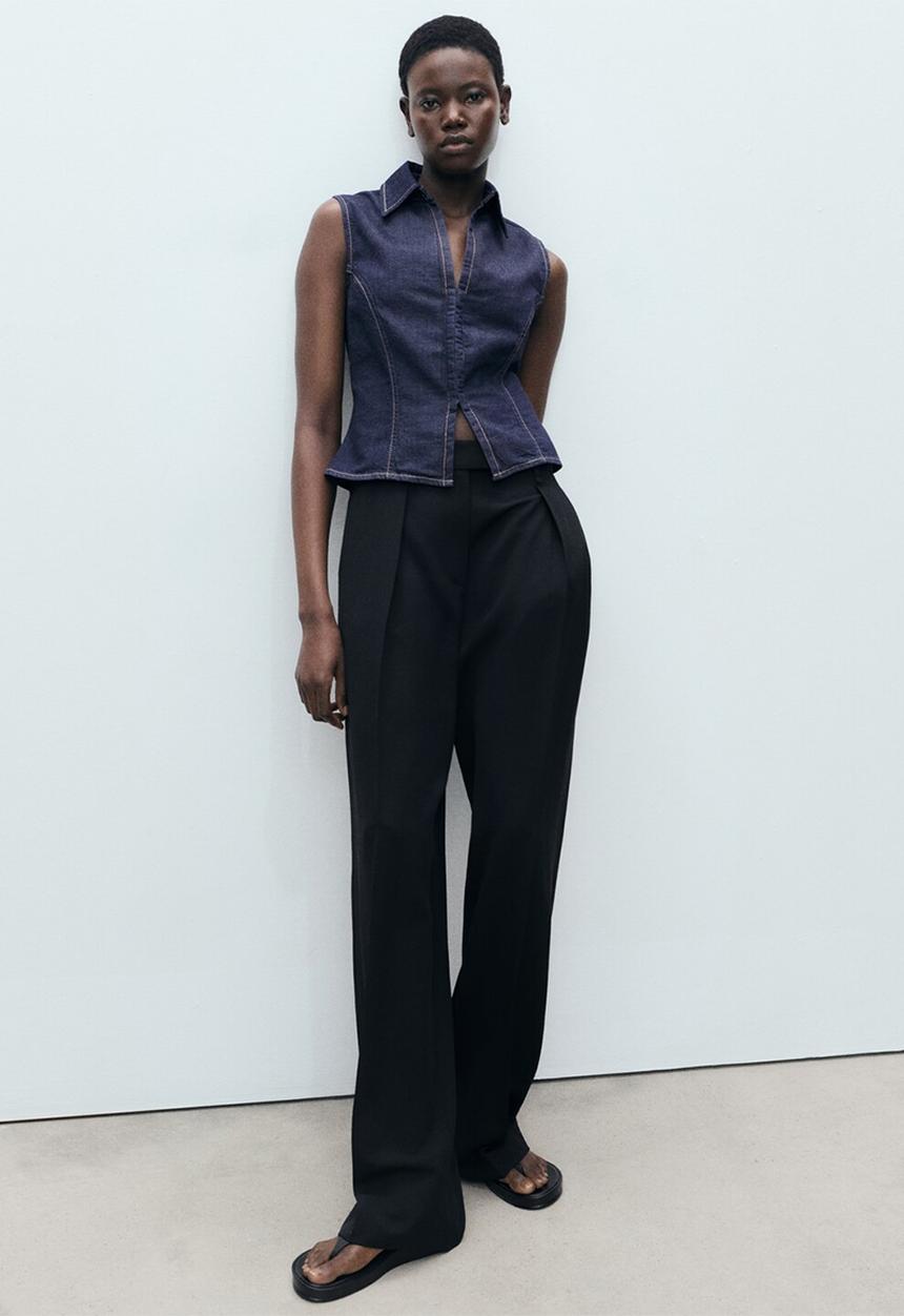 MANGO - Top Maria - Open Blue
