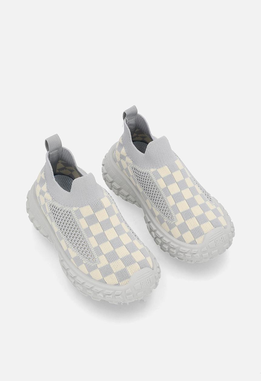 Pop Candy - Checker board sneakers-grey & white