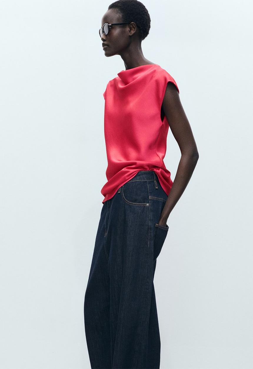 MANGO - Blouse Noelisi - Medium Red