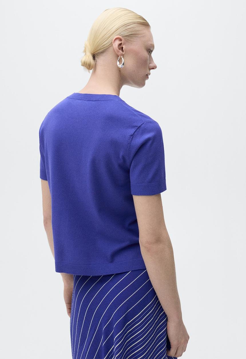 MANGO - Sweater Blanche - Medium Blue