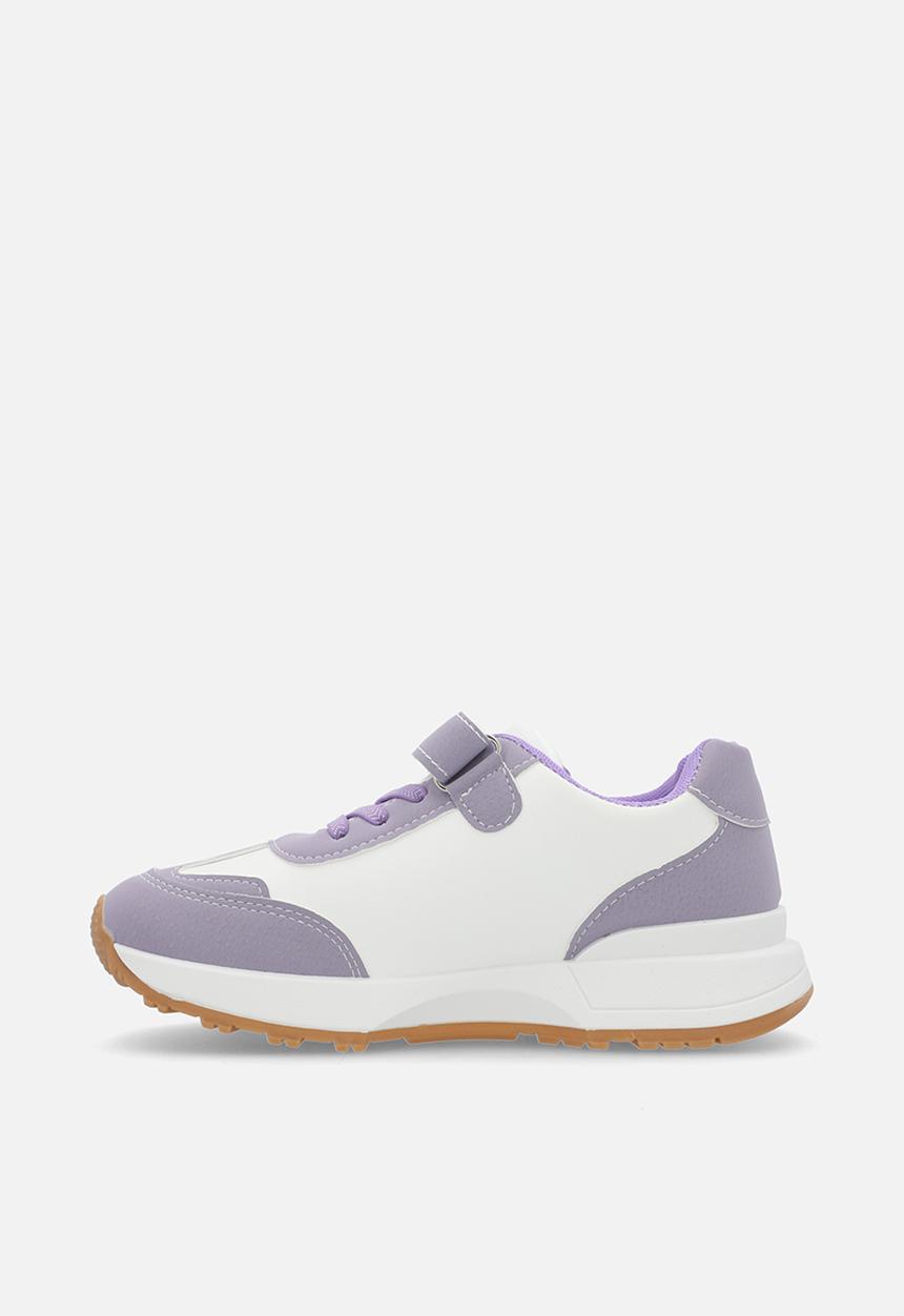 Pop Candy - Adjustable fastening strap sneakers - lilac & white