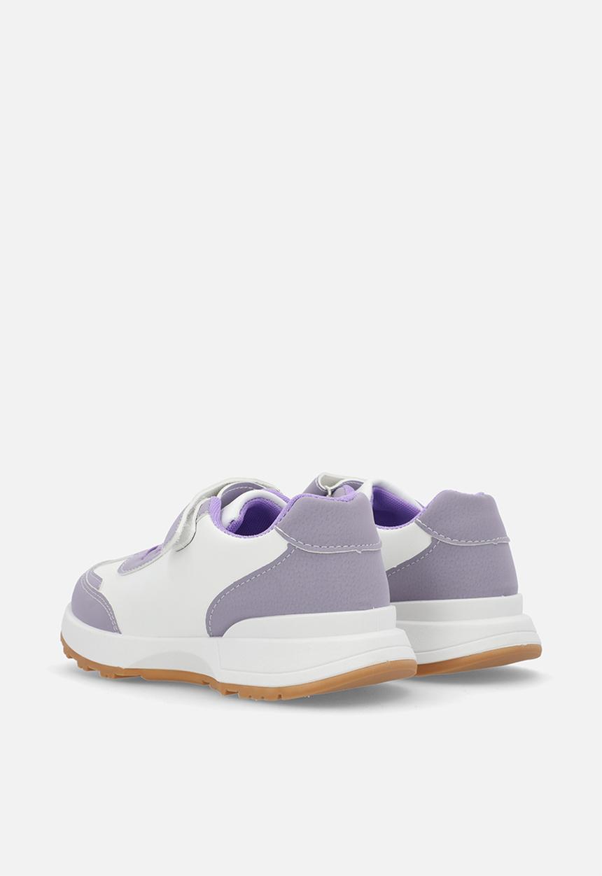 Pop Candy - Adjustable fastening strap sneakers - lilac & white