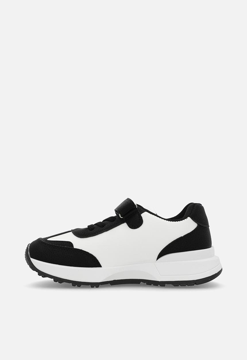 Pop Candy - Adjustable fastening strap sneakers - black & white
