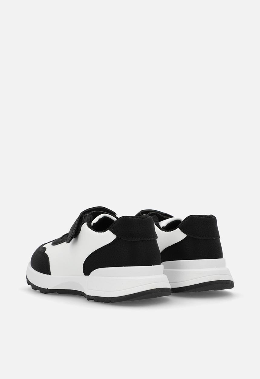 Pop Candy - Adjustable fastening strap sneakers - black & white