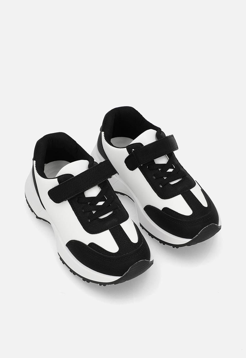 Pop Candy - Adjustable fastening strap sneakers - black & white