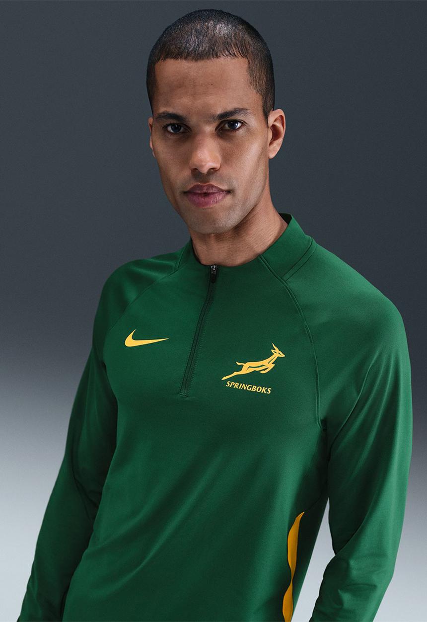Nike - Springboks Men's Training 1/4 Zip Top - Gorge Green/University Gold