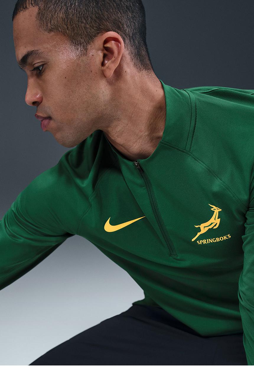 Nike - Springboks Men's Training 1/4 Zip Top - Gorge Green/University Gold