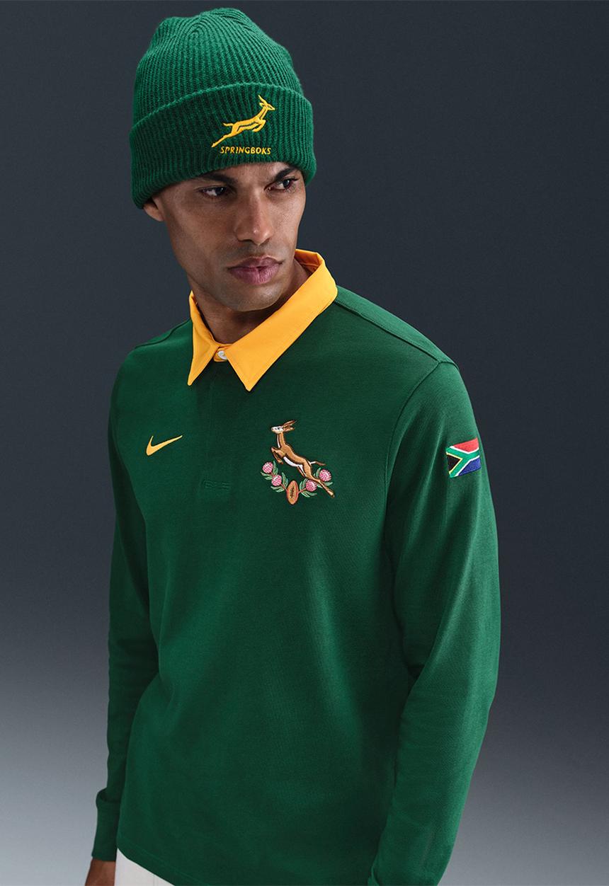 Nike - Springbok Heritage Home 2025 LS Jersey  - Gorge Green/University Gold