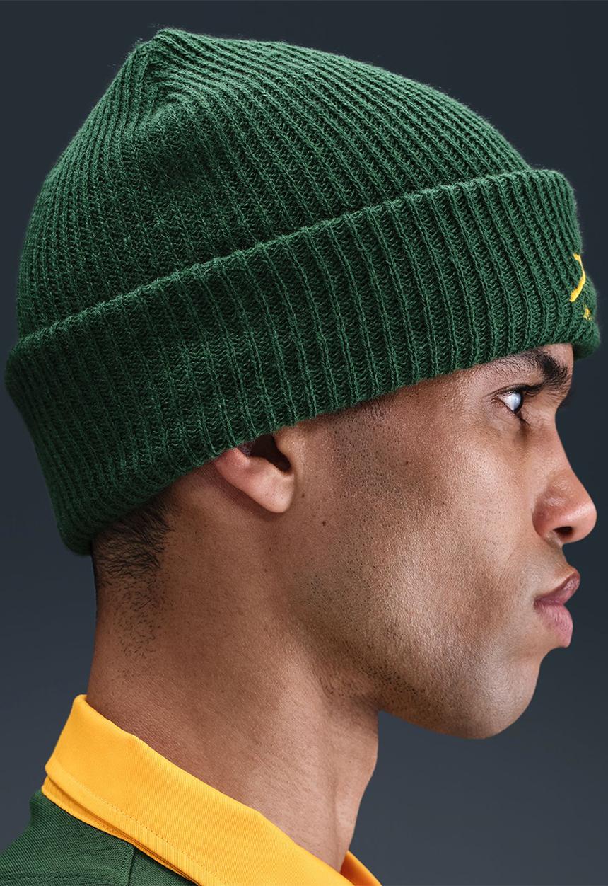 Nike - Springbok Nike Cuffed Beanie - Gorge Green/University Gold