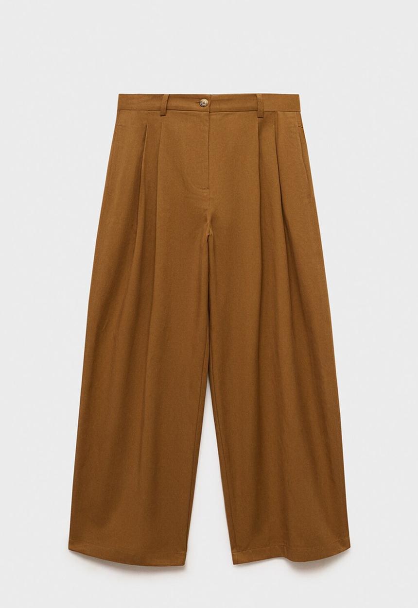MANGO - Trousers Wendy - Medium Brown